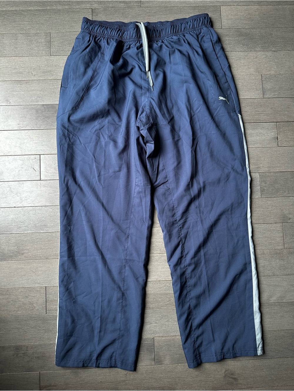 Men’s Blue Puma Vintage Retro Athletic Running Track Pants NWT Wide Leg XL
